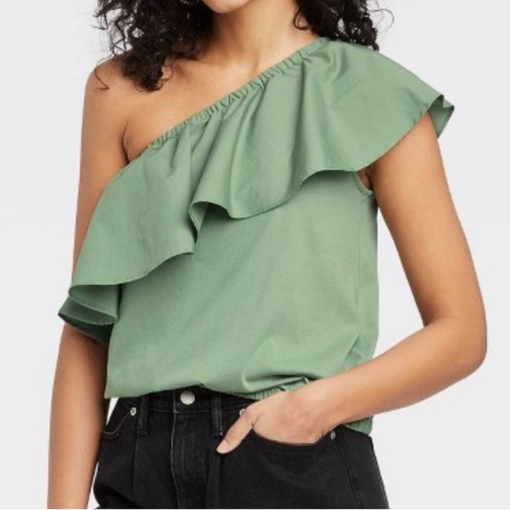 One Shoulder Ruffle Top